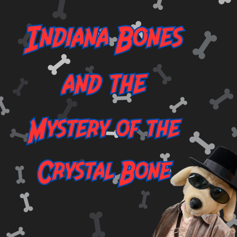 background of dog bones with Indiana Bones in the corner